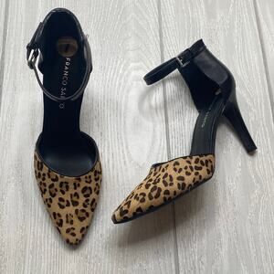 Franco Sarto Women's Leopard Print Dyed Calf Hair Leather Azura Heels Size 7